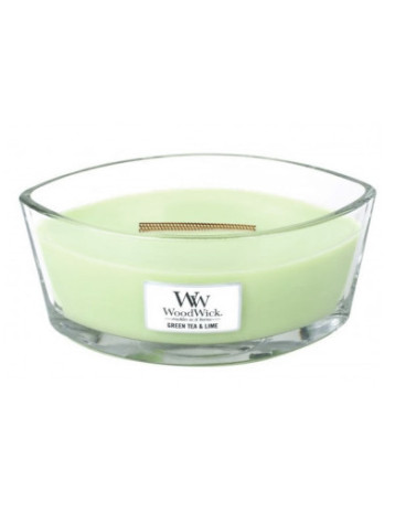 Vonná svíčka WoodWick dekorativní váza Zelený čaj a limetka 453,6g (Green tea and Lime)