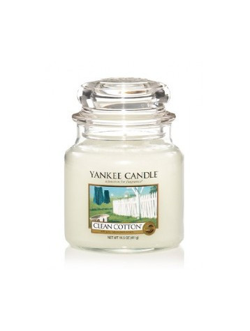 VONNÁ SVÍČKA YANKEE CANDLE CLEAN COTTON CLASSIC STŘEDNÍ