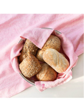 Růžové lněné prostírání 50 x 50 cm 1