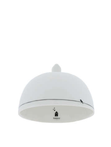 Keramický poklop s linkou a ptáčkem 