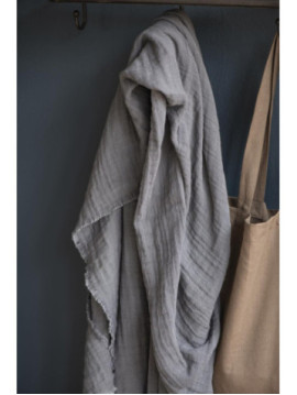 Bavlněný pléd Double weaving dark grey 170 x 130 cm
