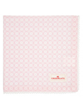 Bavlněný ubrousek s krajkou Helle pale pink 40 x 40 cm