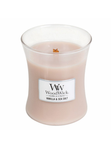 Vonná svíčka WoodWick Vanilka a mořská sůl (Vanilla & Sea salt) 275 g