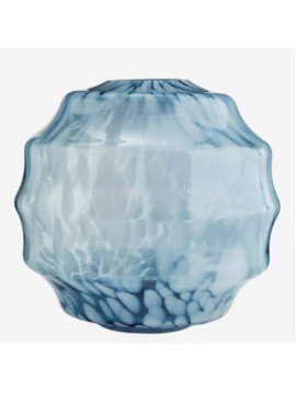 Skleněná váza modrá žíhaná 
