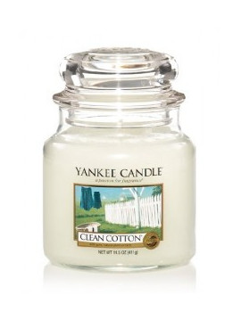 VONNÁ SVÍČKA YANKEE CANDLE CLEAN COTTON CLASSIC STŘEDNÍ