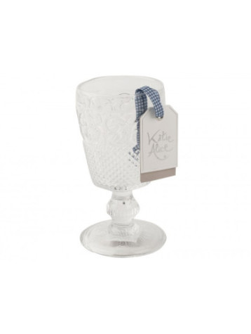 Sklenice Vintage Indigo Clear Goblet čirá bílá