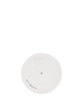Bílý keramický podšálek Pure Happiness 13 cm