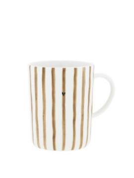 Keramický hrnek na čaj s proužky Brown Stripes 