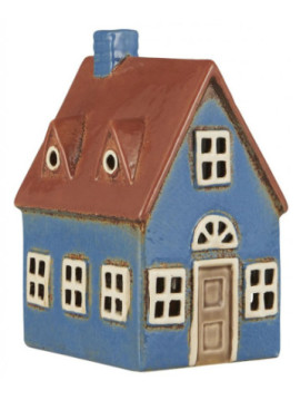 Keramický domeček na čajovou svíčku Nyhavn Blue 