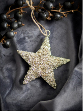 Kovová vánoční dekorace hvězda Bloomingville SARIKA zlatá